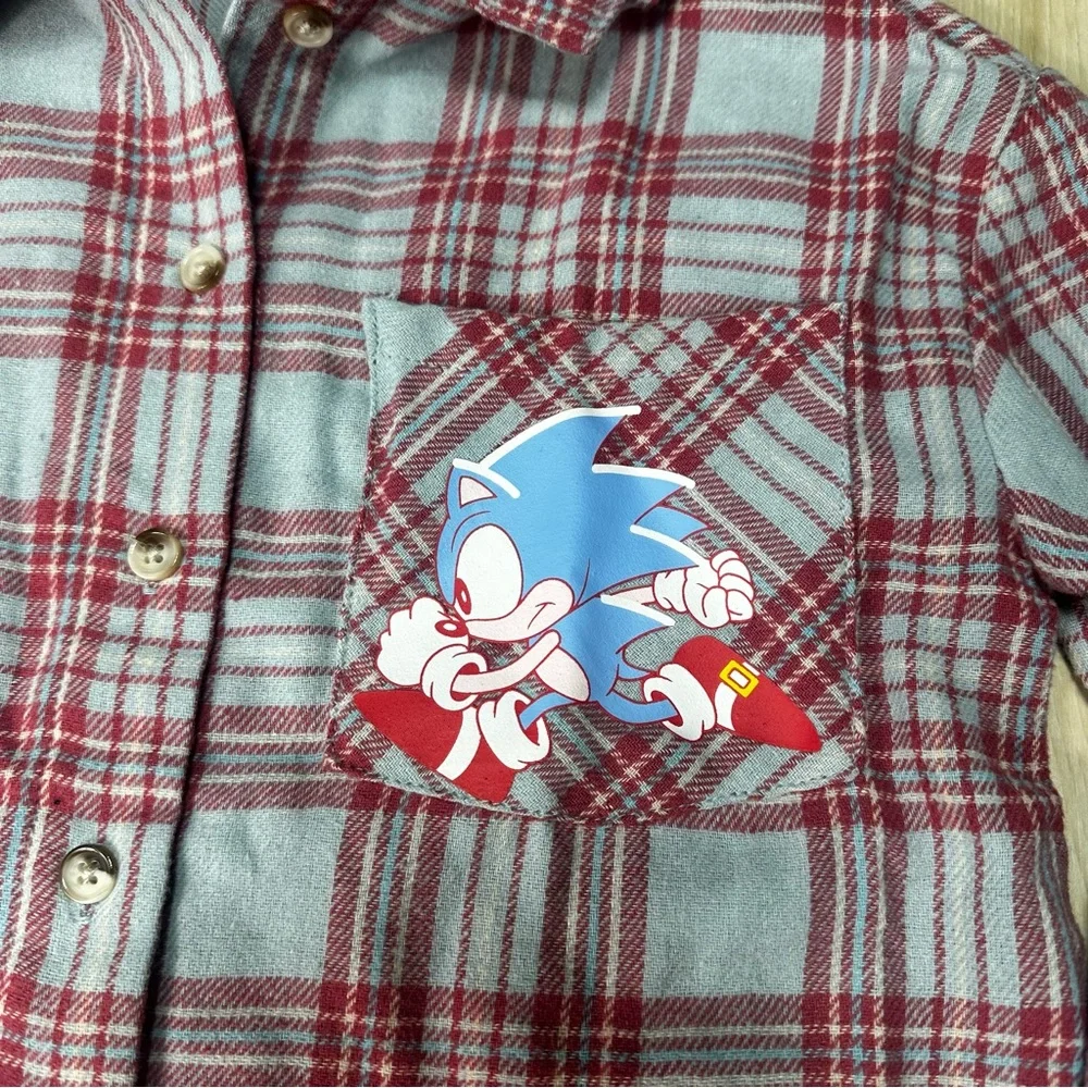 Sonic The Hedgehog‎ Girl  Kids Flannel Size 7/8 New